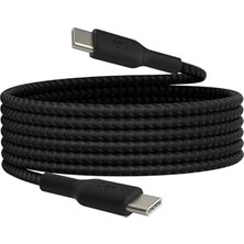 Die Grup Belkin Boostcharge (6.6ft) Braided Usb-C To Usb-C Cable For iPhone 16, iPhone 16 Pro, iPhone 16 Pro Max, iPhone 16 Plus, iPhone 15, Galaxy S24, S23, NOTE10, Pixel 9, Pixel 8, iPad Pro & More - Black