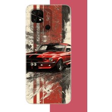 Aksesuarist Redmi 10C - Poco C40 Uyumlu Kırmızı Mustang.jpeg Baskılı Silikon Kılıf