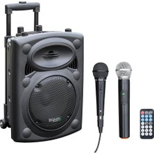 Die Grup - PORT8VHF-BT - Taşınabilir Hoparlör, 8 Inç (20,3 Cm)/maks. 400W, 2 Mikrofonlu (Kablolu ve Vhf), Uzaktan Kumanda ve Koruyucu Kılıf - Bluetooth, Usb, Sd - 4-6 Saat Bağımsız Çalışma Süresi