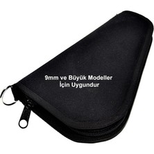 Die Grup Fermuarlı Üçgen Kumaş Tabanca Çantası Full Modellere Uygun
