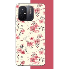 Aksesuarist Redmi 12C Uyumlu Kırmızı Pattern Baskılı Silikon Kılıf