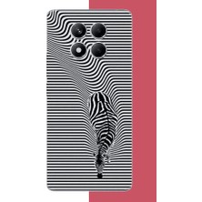 Aksesuarist Redmi Note 14 Pro Plus Uyumlu Abstract Zebra Baskılı Silikon Kılıf