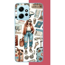 Aksesuarist Redmi Note 12 4g Uyumlu Vintage-Travel Baskılı Silikon Kılıf
