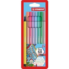 Die Grup Stabılo Pen 68 - Keçe Uçlu Boya Kalemi - 8'li Paket - Pastel Renkler