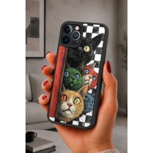 BG AKSESUAR iPhone 12 Pro Max Uyumlu Kediler Desenli Kamera Korumalı Darbelere Dayanıklı Kılıf