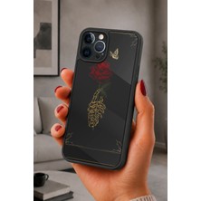 BG AKSESUAR iPhone 12 Pro Max Uyumlu Iskeletgül Desenli Kamera Korumalı Darbelere Dayanıklı Kılıf