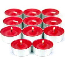 Die Grup Orret Home Tealight Mum Seti, Para Mum, Çaydanlık Mumu, Dekorasyon ve Özel Günler Için Fondü Kokulu, Zarif ve Uzun Yanma Süreli Mumlar (8 Adet, Kırmızı)          [enerji Sınıfı A+++]