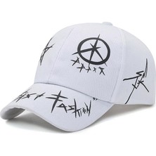 Die Grup Trucker Şapka Unisex Metal Tokalı Ayarlanabilir Beyzbol Beyaz