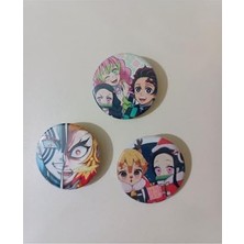 Die Grup Demon Slayer Anime Buton Rozet 3 Adet 37MM