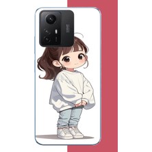 Aksesuarist Redmi Note 12S Uyumlu Kawaii Beyaz Sweatshirt Kız Baskılı Silikon Kılıf