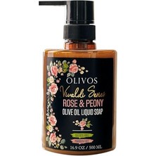 Die Grup Olivos Vivaldi Serisi Gül Kokulu Zeytinyağlı Sıvı Sabun - Gül Esanslı Doğal Bakım, Cilt Besleyici, Hassas Ciltler Için Ideal, 500 ml | Doğal Gül Kokusu ile Tazelenmiş Cilt (Gül Kokulu)