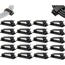 Die Grup 20 Adet Kablo Düzenleyici Klips – Güçlü Kendinden Yapışkanlı Kablo Tutucu – Masa Altı - Masa Üstü ve Duvar Kablo Yönetimi – Usb, Şarj, Hdmı, Ethernet Kablosu ve Ofis Kabloları Için Uygun 20’li Set