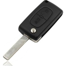Die Grup Autohan Keys Peugeot 207 307 308 Partner Citroen C3 C4 C5 Için 2 Butonlu Anahtar Kumanda Kabı, Siyah, Pil Yuvasız
