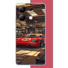 Aksesuarist Redmi Note 13 4g Uyumlu Kırmızı Porsche Baskılı Silikon Kılıf