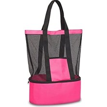 Die Grup Plaj Çantası Soğutucu Bölmeli Seyahat Çantası Termal Piknik Kamp Çantası Outdor Çanta (Pembe) (Pembe)