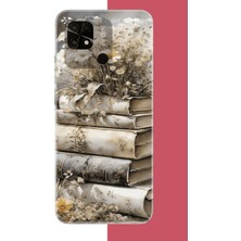 Aksesuarist Redmi 10C - Poco C40 Uyumlu Papatyalı Kitap Baskılı Silikon Kılıf