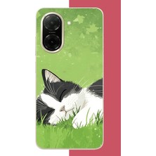 Aksesuarist Redmi A5 Uyumlu Uyuyan Kedi Baskılı Silikon Kılıf