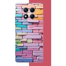 Aksesuarist Redmi Note 14 Pro Plus Uyumlu Renkli Tuğla Baskılı Silikon Kılıf