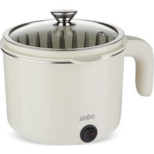 Die Grup Sinbo SCO-5063 Çok Fonksiyonlu Buharlı Pişirici – 800 ml Kapasite, Paslanmaz Gizli Rezistans, Temperli Cam Kapak, Krem Renk