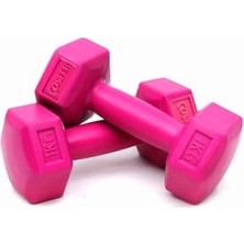 Die Grup 1  x 2 Adet Plastik Dambıl Seti Pembe