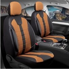 Die Grup Opel Corsa B ile Uyumlu Lüx Deri Detaylı Oto Koltuk Kılıfı Ön Arka Takım Vista Tarçın