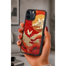 BG AKSESUAR iPhone 13 Pro Max Uyumlu Şakayık Desenli Kamera Korumalı Darbelere Dayanıklı Kılıf