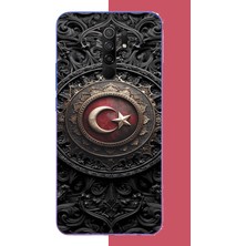Aksesuarist Redmi 9 Uyumlu Türk Rozet Baskılı Silikon Kılıf