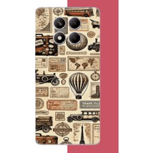 Aksesuarist Redmi Note 14 Pro Plus Uyumlu Vintage Seyehat Baskılı Silikon Kılıf