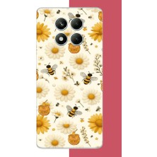 Aksesuarist Redmi Note 14 Pro 5g Uyumlu Arılı Sarı Çiçek.jpeg Baskılı Silikon Kılıf