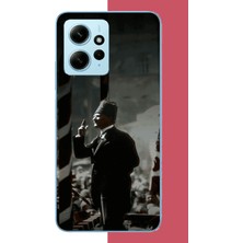 Aksesuarist Redmi Note 12 4g Uyumlu Halka Seslenen Atatürk Baskılı Silikon Kılıf