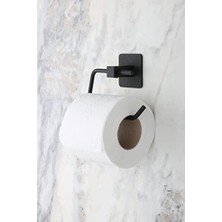 Die Grup Alper Banyo Yapışkanlı Siyah Kare Açık Tuvalet Kağıtlığı Wc Kağıtlık Tuvalet Kağıdı Askısı