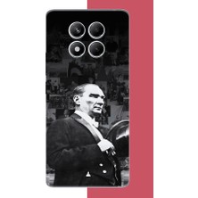 Aksesuarist Redmi Note 14 Pro 5g Uyumlu Şapka ile Selamlayan Atatürk Baskılı Silikon Kılıf