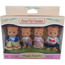 Die Grup Moyi Happy Family Ayı Ailesi 4'lü Figür Seti Rol Yapma Oyuncağı Renkli 5-8 cm