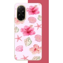 Aksesuarist Redmi A5 Uyumlu Pembe Çiçek Baskılı Silikon Kılıf