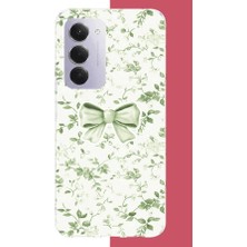Aksesuarist Redmi 15 4g Uyumlu Yeşil Fiyonk Pattern Baskılı Silikon Kılıf