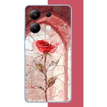 Aksesuarist Redmi Note 13 4g Uyumlu Pencereki Gül Baskılı Silikon Kılıf