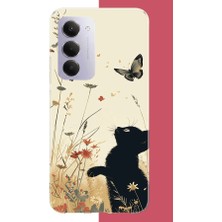 Aksesuarist Redmi 15 4g Uyumlu Siyah Kedi Baskılı Silikon Kılıf