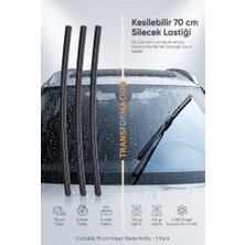 Die Grup Kesilebilir 70 cm Silecek Lastiği 3'lü Set - Her Araca Uygun Evrensel Sessiz Doğal Kauçuk Silecek Yedeği 429060