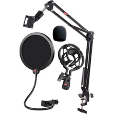 Die Grup Lastvoice NB39PSMX Mikrofon Standı Shock Mount Pop Filter Sünger Seti