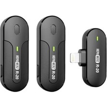 Die Grup R-20 Iphone Uyumlu Üst Kalite Kablosuz Lightning Yaka Mikrofonu