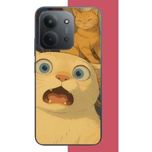 Aksesuarist Redmi 15C Uyumlu Şaşkın Kedi Baskılı Silikon Kılıf