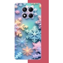 Aksesuarist Redmi Note 14 Pro Plus Uyumlu Renkli Kar Taneleri Baskılı Silikon Kılıf