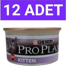 Die Grup Pro Plan Pro Plan Baby Kıtten-Yavru ve Emziren Anne Kediler Için Konserve Yaş  85GR.X 12 Adet