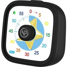 Die Grup Npo Mutfak,ders,yemek Için 60DK Analog Alarm Zamanlayıcı,pomodoro Öğrenci Motivasyon Saati (Siyah-Yıldız)