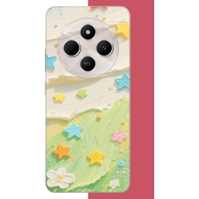 Aksesuarist Redmi 14C Uyumlu Tuvalde Renkli Yıldız Baskılı Silikon Kılıf