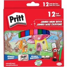 Die Grup 12'li Jumbo Üçgen Silinebilir Pastel Boya (Mum Boya) + Silgi ve Kalemtıraş Hediyeli