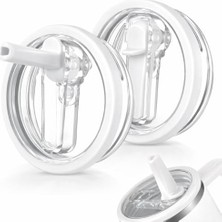 Die Grup 40 Oz Uyumlu Yedek Kapak – Sızdırmaz Leakof Tasarım – Bpa Free Yedek & Upgrade Lid –  Quencher ile Uyumlu Bardak & Termos Kapağı + Iç Pipeti (Beyaz)