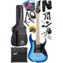 Die Grup DE-150BL-25AMP Maple Klavye Hh Yüksek Kaliteli 25W Amfili Elektro Gitar Seti