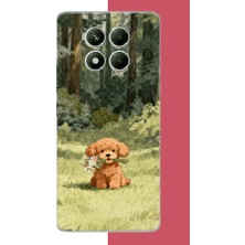 Aksesuarist Redmi Note 14 Pro 5g Uyumlu Peluş Köpek Baskılı Silikon Kılıf