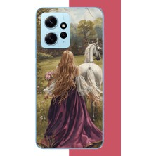 Aksesuarist Redmi Note 12 4g Uyumlu Mor Elbiseli Kadın Baskılı Silikon Kılıf